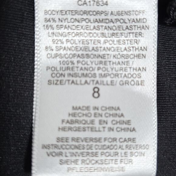 Michael Kors Women Sz 8 Black Lace Back Swimsuit One Piece Black Lightly Padded. - Picture 9 of 10